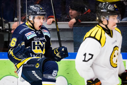 s Filip Sandberg jublar och Brynäs Pathrik Westerholm