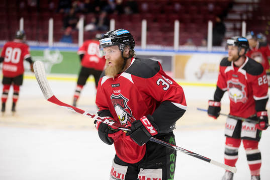 Redhawks David Liffiton innan ishockeymatchen mellan Malmö