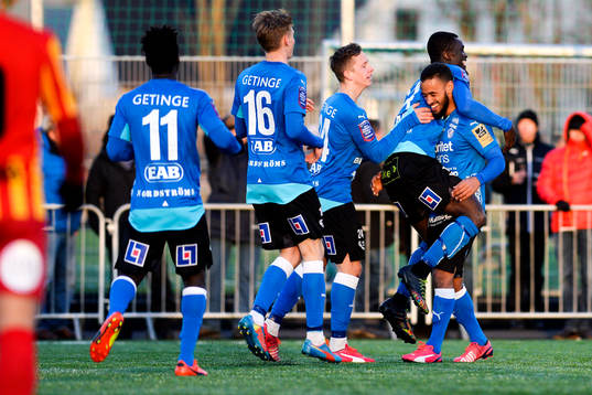 Halmstads Kwame Karikari jublar