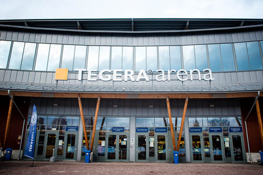 Tegera Arena före ishockeymatchen i SHL mellan Leksand och