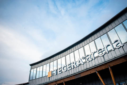Tegera Arena före ishockeymatchen i SHL mellan Leksand och