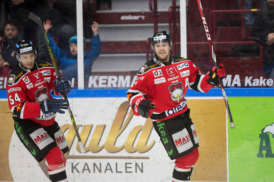 Malmös Nicklas Jadeland och Fabian Brunnström jublar