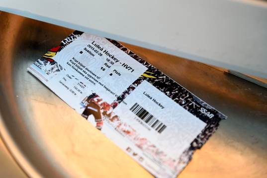 Matchbiljett till ishockeymatchen i SHL mellan Luleå och