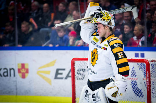 Skellefteås målvakt Markus Svensson deppar