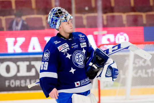 Leksands målvakt Oscar Alsenfelt deppar