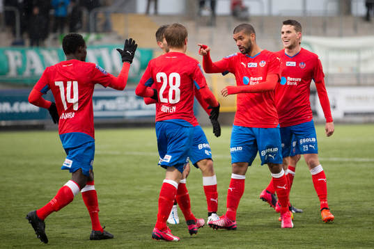 Helsingborgs Victor Pålsson har precis gjort 0-4 och är