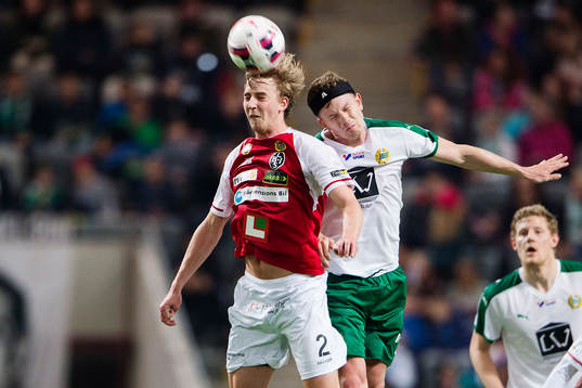 Landskronas Viktor Svensson och Hammarbys Thomas Guldborg