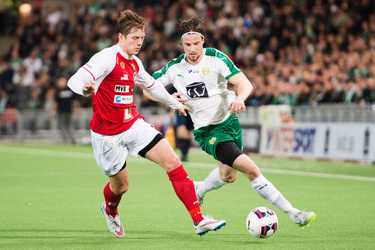 Landskronas Philip Andersson och Hammarbys Linus Hallenius