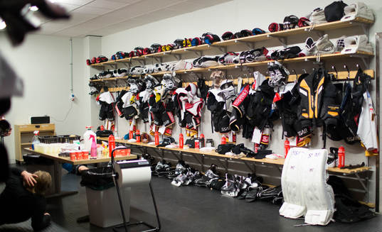 Luleås omklädningsrum i Löfbergs Arena innan