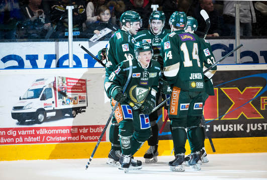 Färjestads Toni Rajala jublar