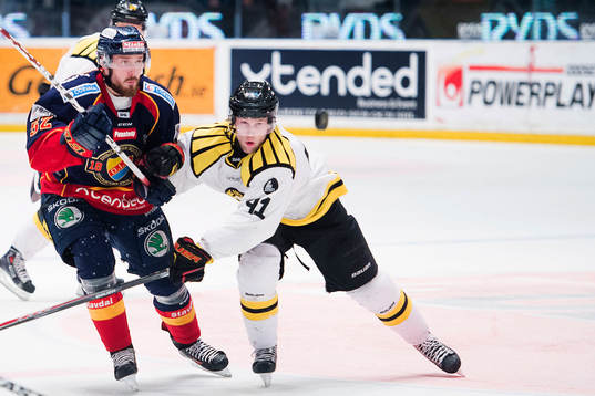 Djurgårdens Mikael Ahlén och Brynäs Greg Scott