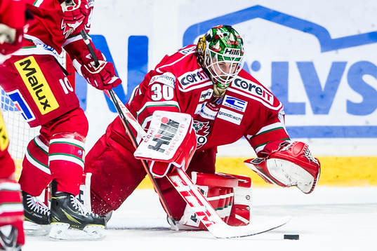 Modos målvakt Linus Ullmark räddar många puckar