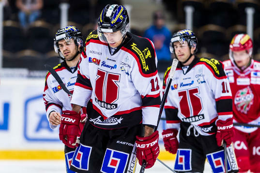 Örebros Marko Anttila, Derek Ryan och Kalle Olsson deppar