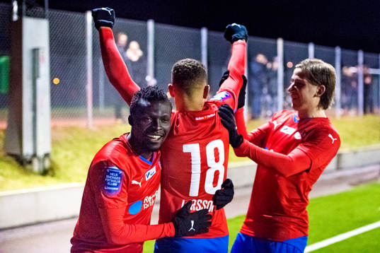 Helsingborgs Lalawélé Atakora, Jordan Larsson och Darijan
