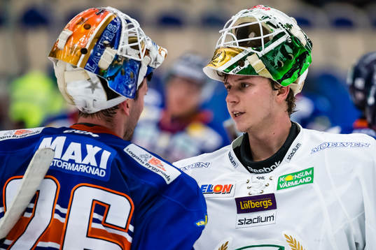 Växjös målvakt Stefan Steen och Färjestads målvakt