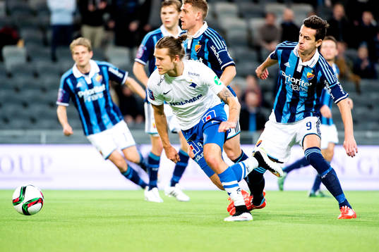 Norrköpings Arnor Ingvi Traustason och Djurgårdens Haris
