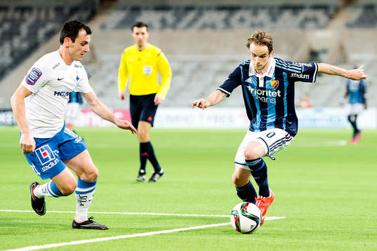 Norrköpings Nikola Tkalcic och Djurgårdens Daniel Berntsen