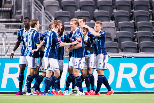 Djurgårdens spelare jublar