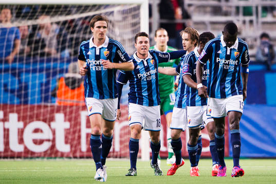 Djurgårdens spelare jublar