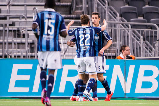 Djurgårdens spelare jublar