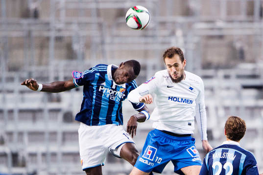 Djurgårdens Omar Colley och Norrköpings Emir Kujovic