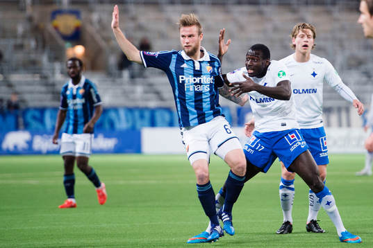 Djurgårdens Aleksander Faltsetas och Norrköpings Alhaji