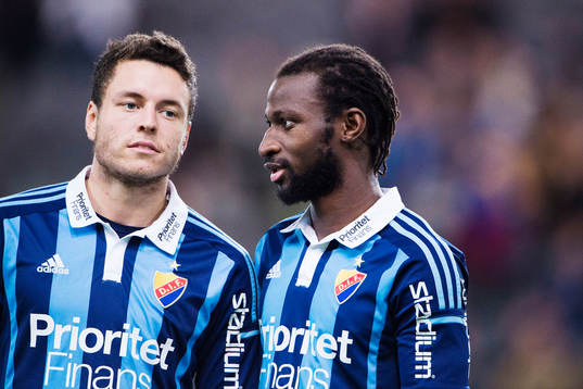 Djurgårdens Kerim Mrabti och Amadou Jawo