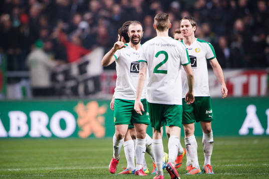 Hammarbys Kennedy Bakircioglu och Johan Persson jublar