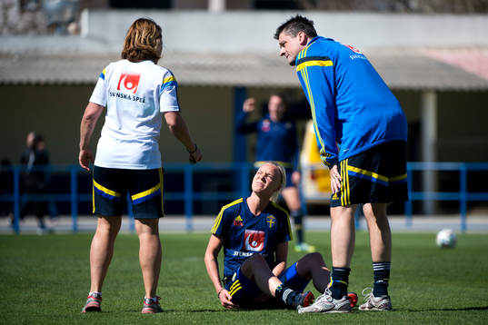 Sveriges sjukgymnast Annica Näsmark (v) och läkare Mats