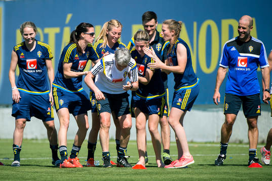 Sveriges Lisa Dahlkvist, Lotta Schelin, Linda Sembrant,