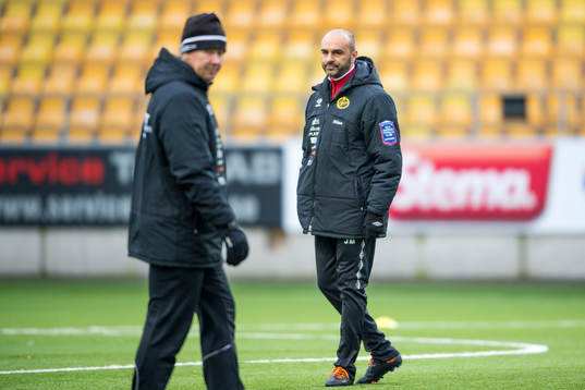 Elfsborgs tränare Jan Mian med assisterande tränare Peter
