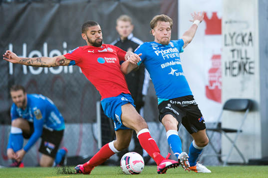 Helsingborgs Victor Palsson och Halmstads Kristoffer