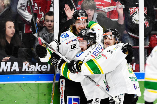 Björklövens spelare jublar