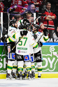 Björklövens spelare jublar