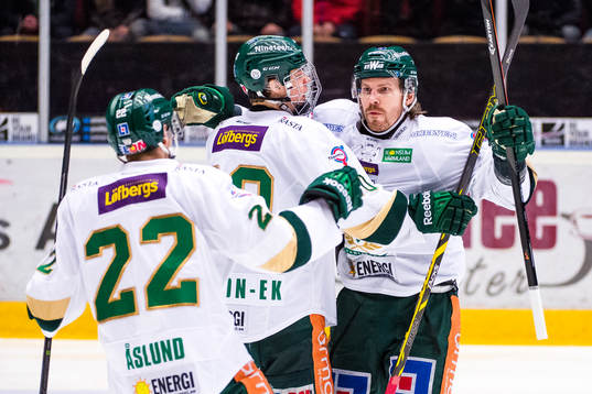 Färjestads Anssi Salmela jublar