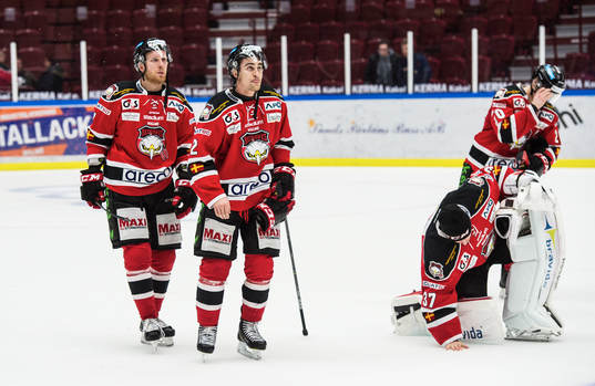 Malmö Redhawks  Nils Andersson, målvakt Jonas Gunnarsson