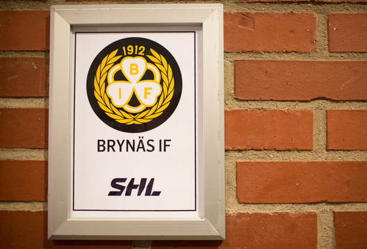 Brynäs skylt utanför Brynäs omklädningsrum