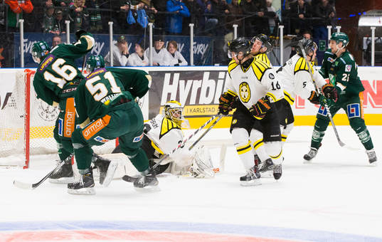 Färjestads Joakim Nygård  gör mål 1-0 bakom Brynäs
