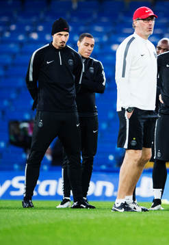 Zlatan Ibrahimovic och tränaren Laurent Blanc