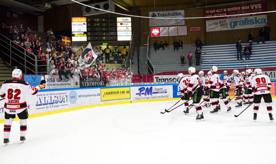Malmö Redhawks spelare tackar supportrarna för deras stöd