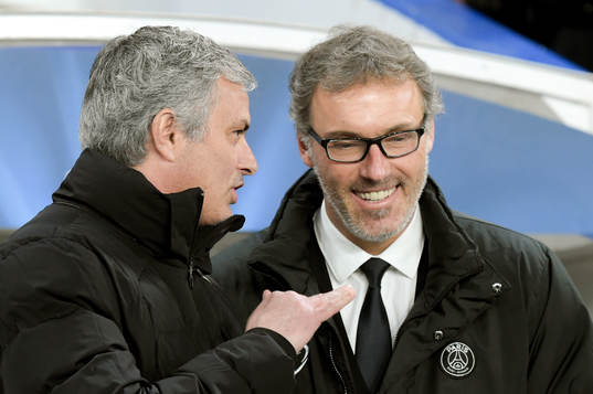 Chelseas tränare Jose Mourinho och Paris tränare Laurent