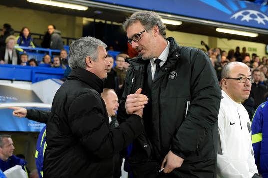 Chelseas tränare Jose Mourinho och Paris tränare Laurent