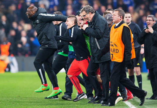 Paris tränare Laurent Blanc jublar