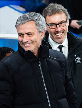 Chelseas tränare Jose Mourinho och Paris tränare Laurent