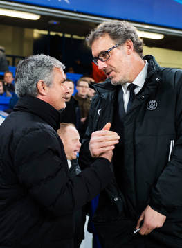 Chelseas tränare Jose Mourinho och Paris tränare Laurent