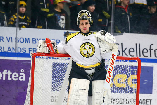 Brynäs målvakt Bernhard Starkbaum deppar