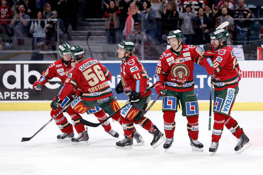 Frölundas Max Görtz jublar