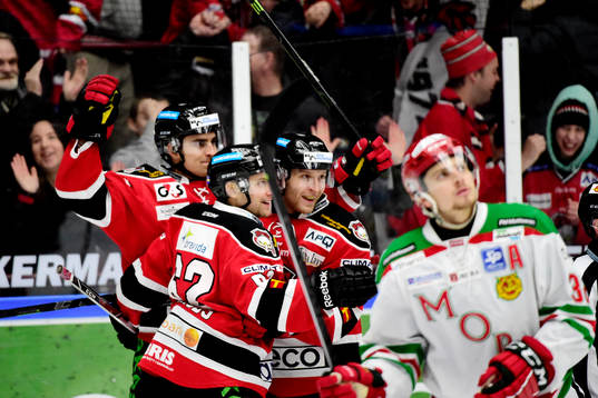 Malmö Redhawks Nils Andersson, Jens Jakobs och Frederik
