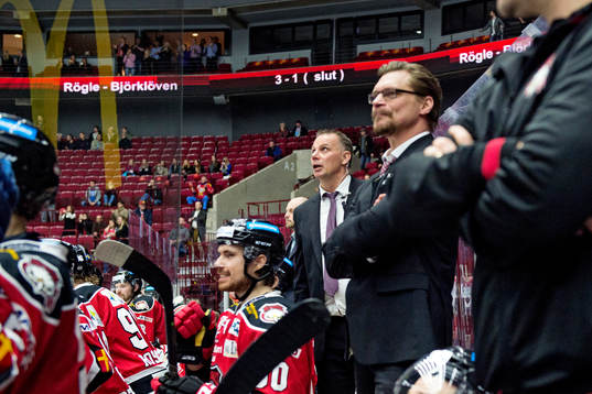 Malmö Redhawks tränare Mats Lusth och assisterande