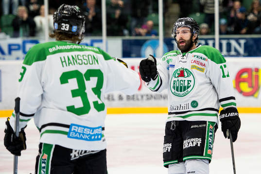 Rögles Taylor Matson och Niklas Hansson jublar